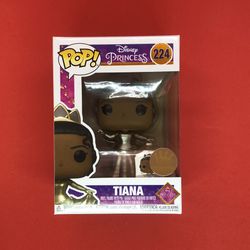 Funko Pop Disney Princess Tiana #224 Gold Sticker Funko Shop Exclusive With Pin 
