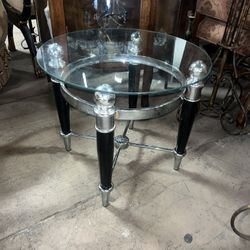 Round Glass Side Table 