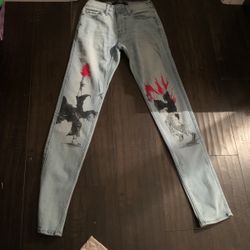 1/1 Custom Painted Jeans Holister