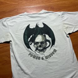 Vintage 90’s Single Stitch Power & Wisdom Dragon Skull Shirt Size XL