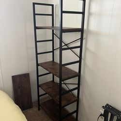 5 tier Wood and Metal Shelf