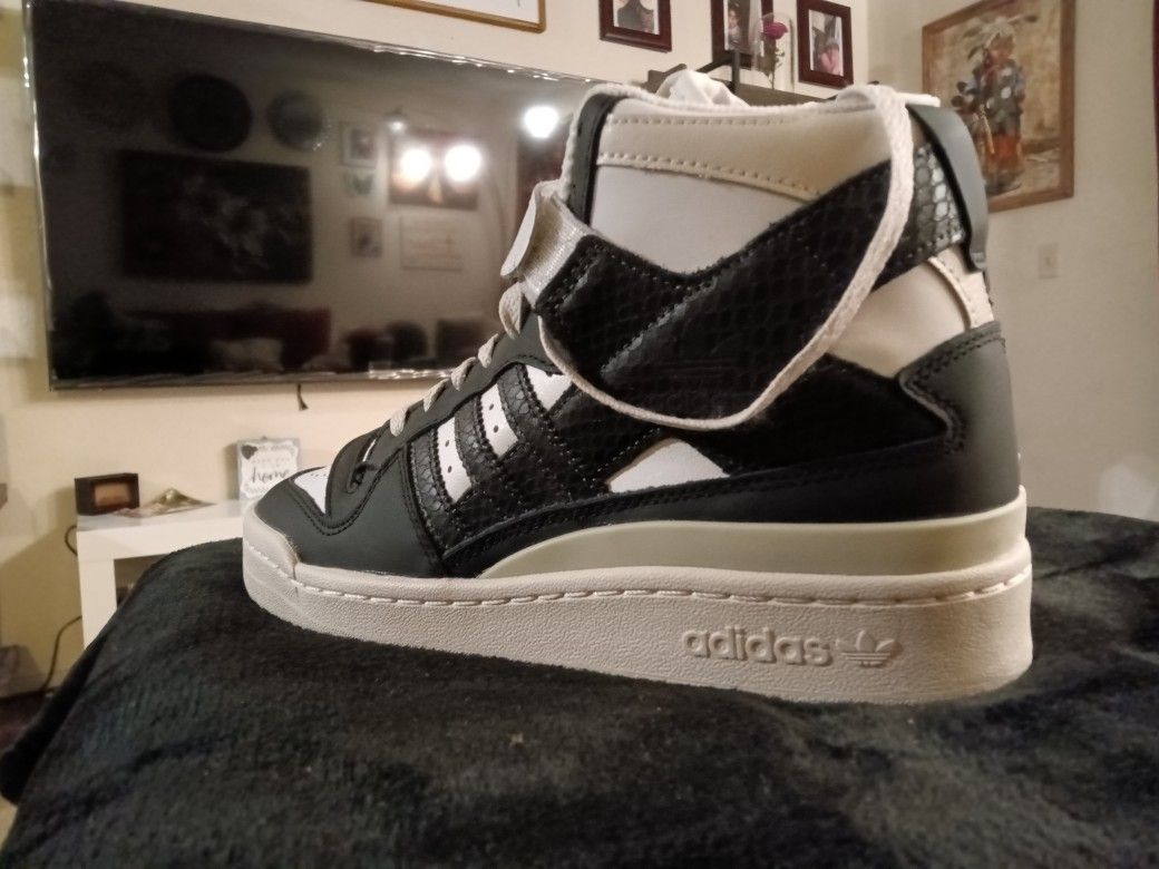 Adidas Forum 84 High Tops Black Python Sneakers