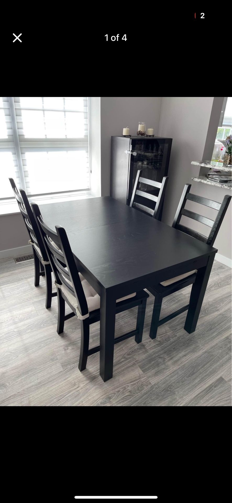 Black Extending Dining  Table