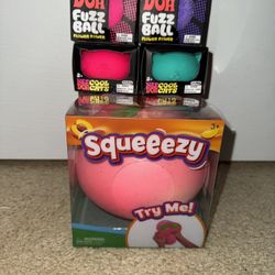 NeeDoh Cool Cats and Fuzz Ball & Sunny Days Peach *Set of 5*