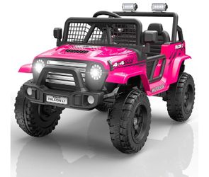 L7 Kids Ride On Car, 2WD Kids Electric Car w/LED Display, Remote Control