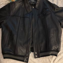 Avirex 5XL All Black Leather Jacket 
