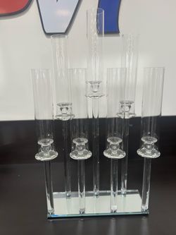 Glass candle centerpiece