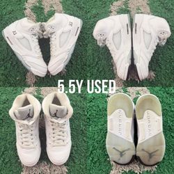 AJ5 retro ‘White Metallic 2026’ size 5.5Y