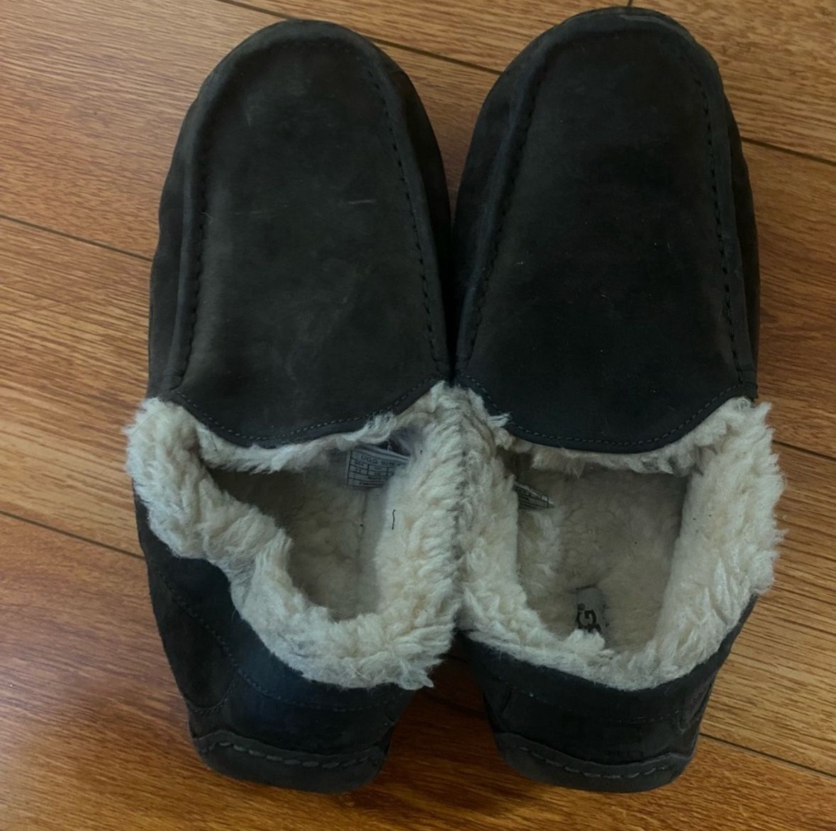 ugg ascot men’s slippers dark brown suede in size 11