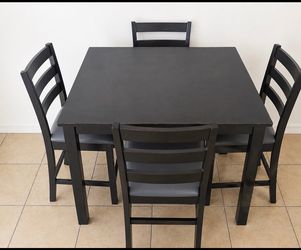Modern Black Dining Table Set with 4 Chairs – Great Conditio