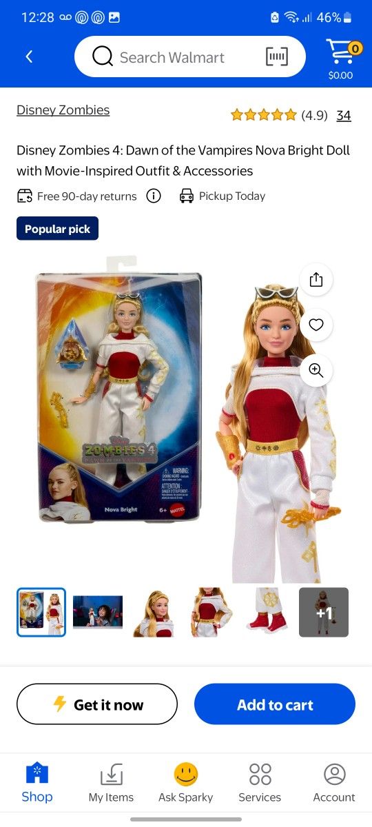 Disney Zombies 4 dawn of the vampires , nova , bright doll