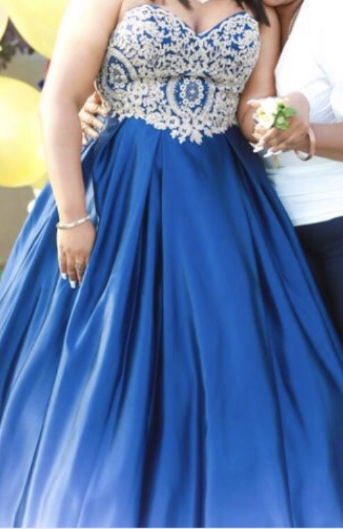 Royal Blue Prom Dress/Gown With Corsette Size Adjustable Slip Included 