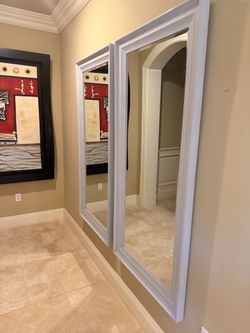 Set of 2 Large Rectangular Wall Mirrors