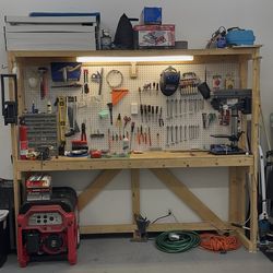 8' wide x 19" deep x 7' tall Workbench