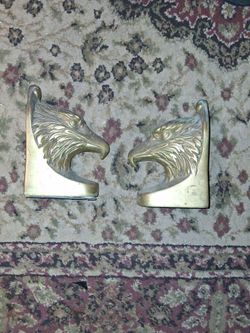 Antique Brass Eagle Head Bookends