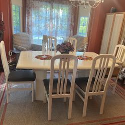 Kitchen Table With Leaf And 6 Chairs Including China Cabnet