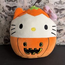 Hello Kitty Squishmallow Halloween Jack o Lantern 8 inch Plush NWT