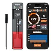 Wireless Meat Thermometer with Bluetooth, 360 ft Smart Meat Thermometer for Oven Safe,for BBQ, Grill, Kitchen, Smoker, Sous Vide, iOS & Android App Co