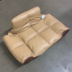 New $55 Light Brown Color 40” Medium-Large Folding Armrest Pet Dog Sofa Bed with Backrest Faux Leather
