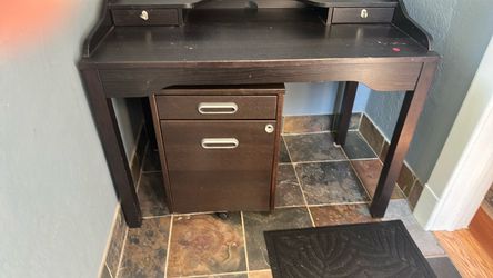 Desk and file cabinet