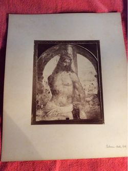 19TH CENTURY ALBUMEN PHOTOGRAPH OF CHRIST AT THE COLUMN BY
