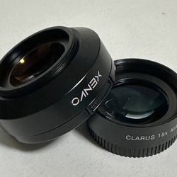 Xenvo Pro Lens Kit For iPhone Or Android Truview .45x Macro And Wide Angle Lens Clarus 15x With LED Light And Travel Case Black