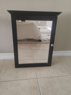 Wall mountable medicine cabinet with mirror