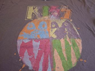 Men's Size XL KISS T shirt Multi Colored Black Women's Pajamas Rock Goth Punk Em