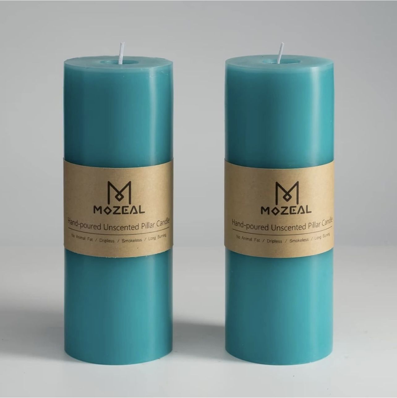 Set Of 2 Large Had poured Pillar Candles - 3”x8”