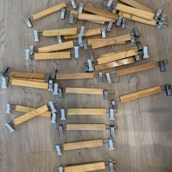 11 inches Natural Wooden Clip Hangers – Closet Organization