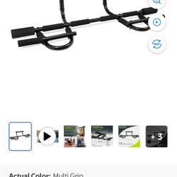 ProsourceFit Multi-Grip Chin-Up/Pull-Up Bar, Heavy Duty Doorway Trainer