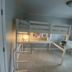 Full Size Loft Bed With Desk 