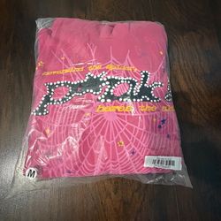 Pink spider hoodie size medium