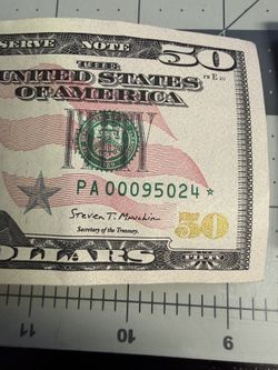 $50 Star Note 2017 PA 00095024*