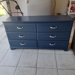 blue wood dresser 
