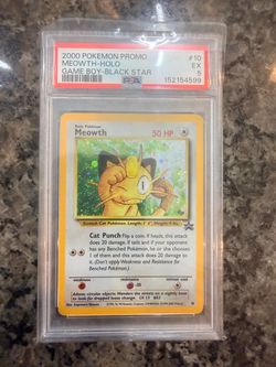 2000 Pokémon Meowth Holo Game Boy Black Star Promo PSA 5