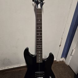 Black electric guitar