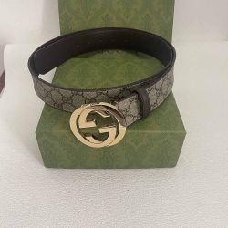 Gucci Gald Buckle GG Belt