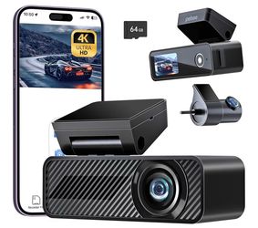 Brand New 4K+1080P Dual Dash Camera with 64GB SD Card