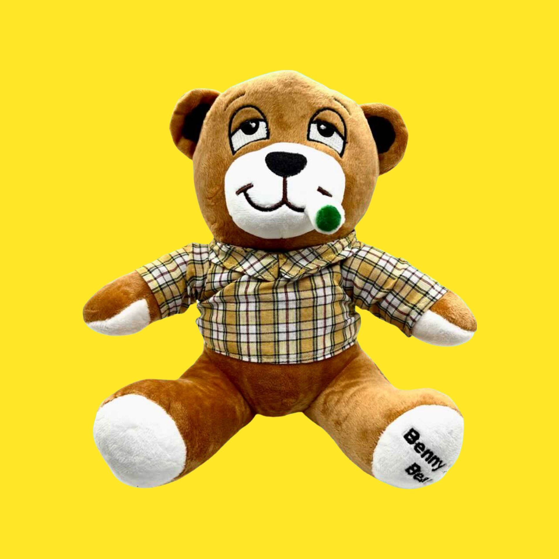 Benny The Bear Weed Cannabis Marijuana Joint Plush Stuffed Toy 10”