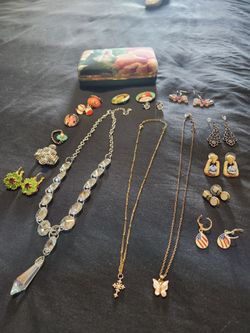 Jewelry Lot with Jewelry Travel Box
