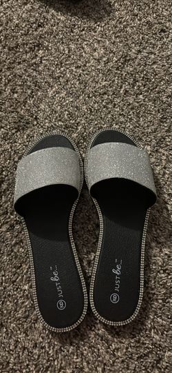 Black sparkly sandals