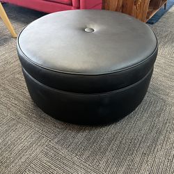Brewster Black Ottoman