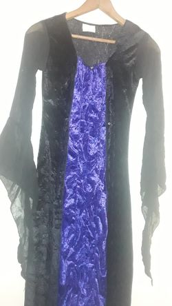 Purple and black velvet costume dress
