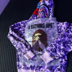 Light purple bape hoodie