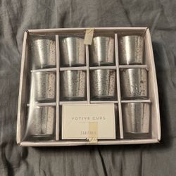 Set Of 12 Silver Votive Cups