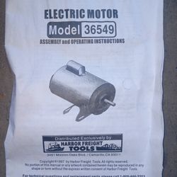New Electric Motor From Harbor Freight , Model 36549 