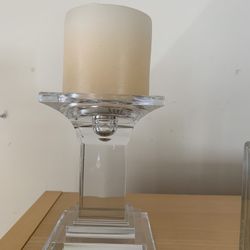 Crystal Candleholder With Candle