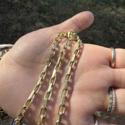 4mm Hermes Link  14k Gold Chain Solid 20”