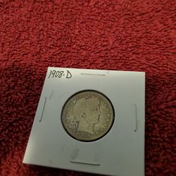 1908 D Barber  Quarter